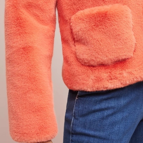 Anthropologie dRA Los Angeles Mango Faux Fur Jacket, Size Medium - Picture 11 of 12
